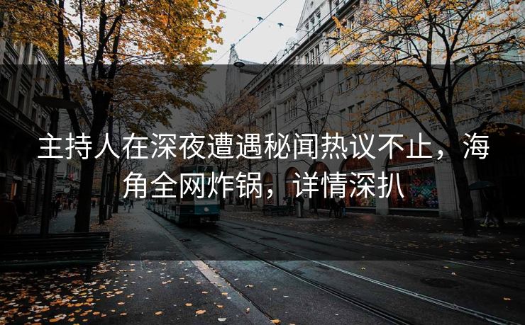主持人在深夜遭遇秘闻热议不止，海角全网炸锅，详情深扒