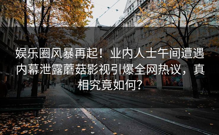 娱乐圈风暴再起！业内人士午间遭遇内幕泄露蘑菇影视引爆全网热议，真相究竟如何？